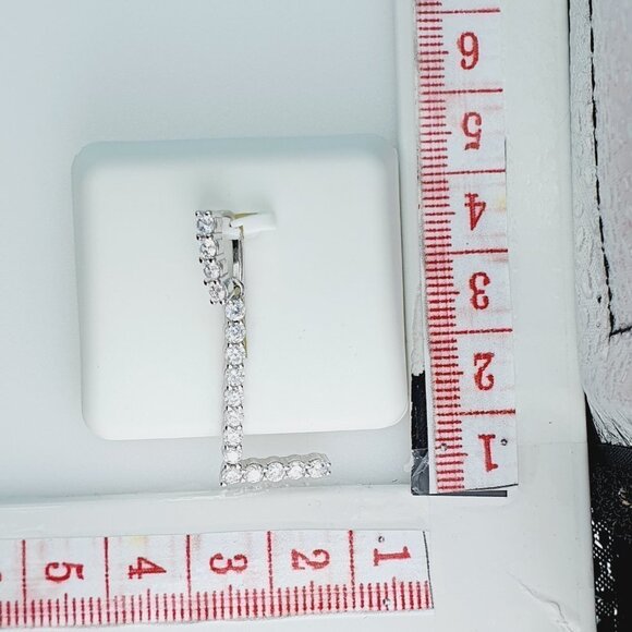 "925 Sterling Silver Cubic Zirconia Initial Pendant, UU1P6A6178 - Picture 10 of 10